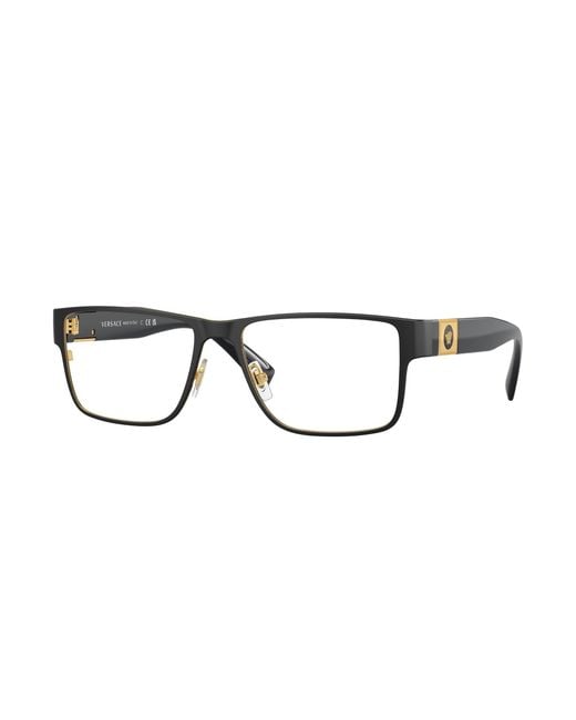 Versace Black Ve1274 1436 Optical Frames Metal Squared Normal for men