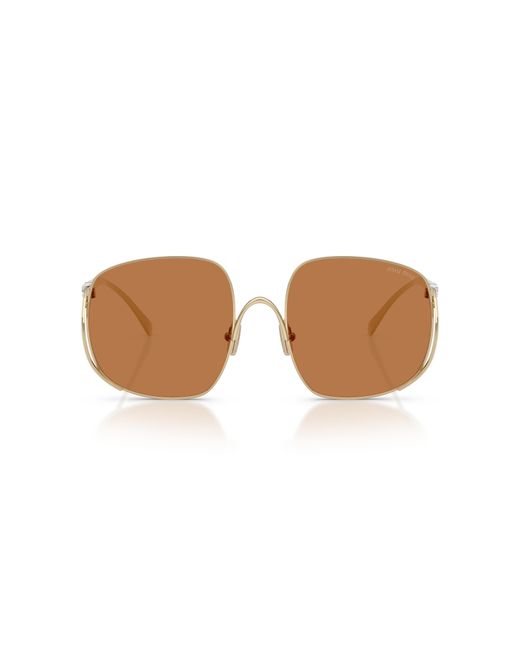 Miu Miu Black Mu A57S Zvn90Q Sunglasses Metal Squared Normal