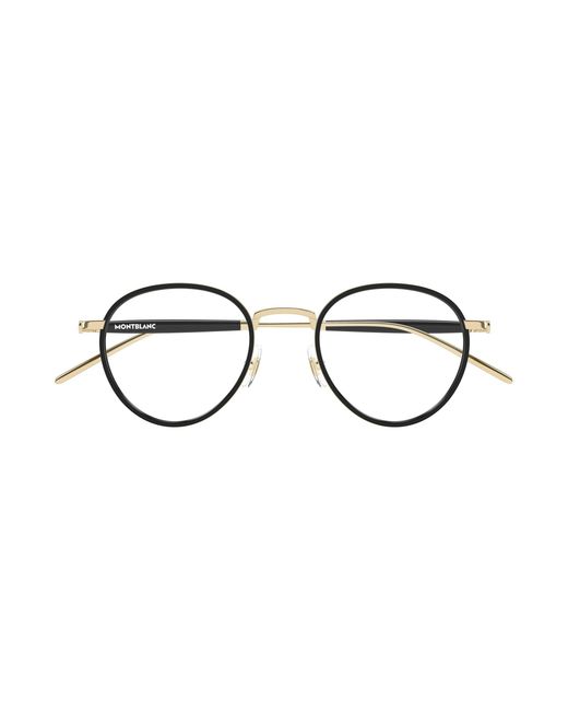 Montblanc Black Mb0442O 001 Optical Frames Metal Transparent Round for men