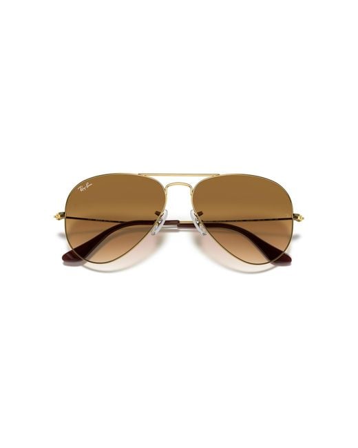 Ray-Ban Black Aviator Gradient Sunglasses Frame Brown Lenses