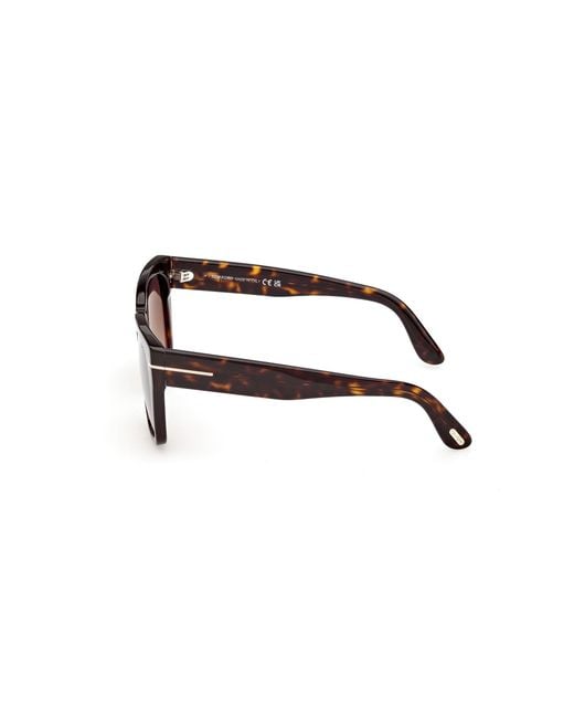 Tom Ford Black Ft1343 Flynn-02 52T Sunglasses Acetate Bordeaux Butterfly Normal