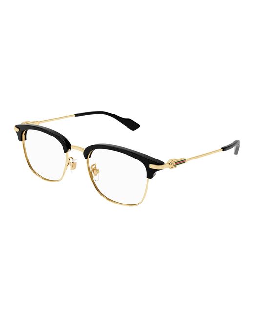 Gucci Black Gg1606Ok 002 Optical Frames Titanium Transparent Round for men