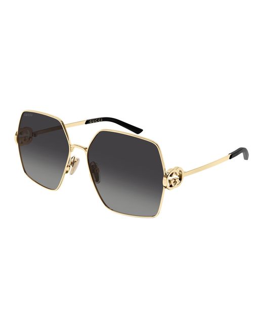 Gucci Black Gg2163S 001 Sunglasses Metal Squared