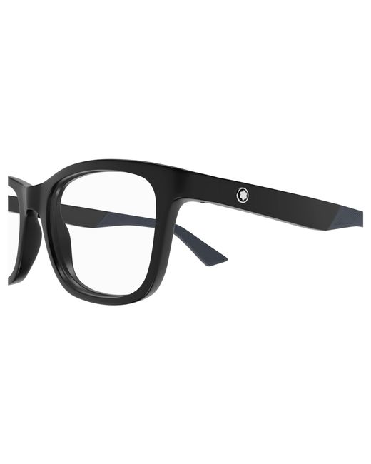 Montblanc Black Mb0401O 002 Optical Frames Injected Transparent Squared for men