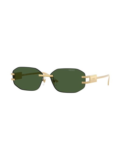 Versace Green Ve2274 100271 Sunglasses Metal Geometric Normal