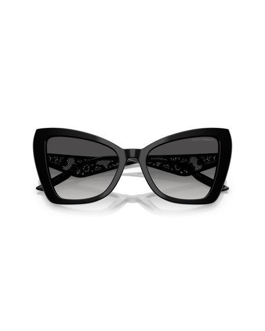 Dolce & Gabbana Black Dg4489 501/8G Sunglasses Acetate Cat Eye Normal Shaded