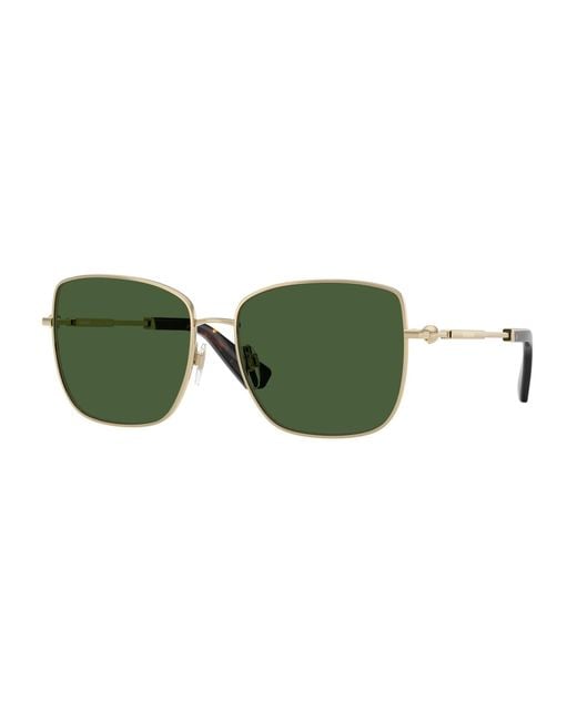 Burberry Green Be3158 110971 Sunglasses Metal Squared Normal
