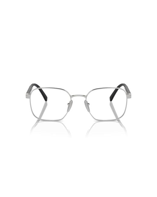 Prada Black Pr A55V 1Bc1O1 Optical Frames Metal Squared Normal for men