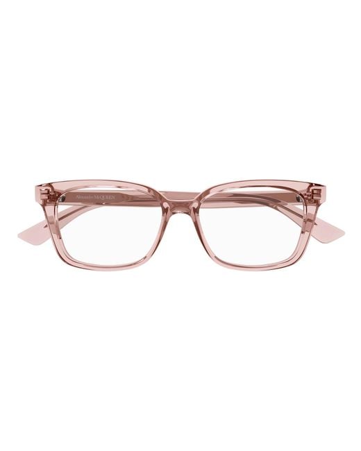 McQueen Black Am0464O 003 Optical Frames Acetate Transparent Squared