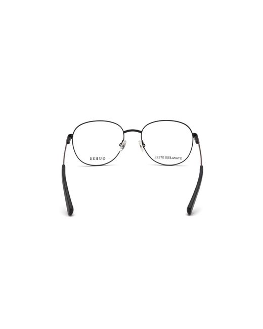 Guess Black Gu50035 002 Optical Frames Metal Round Normal for men