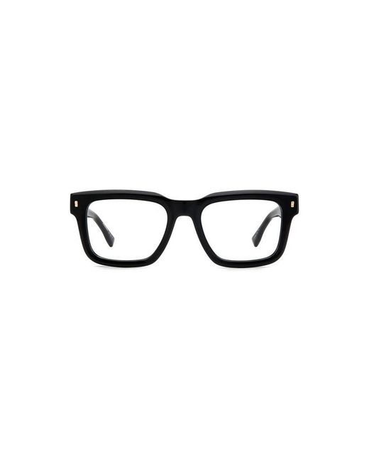 DSquared² Black D2 0090 807 Optical Frames Plastic Squared for men