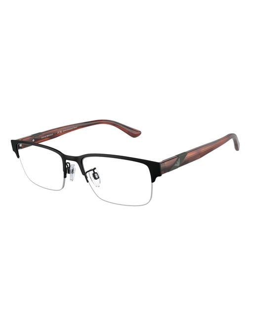 Emporio Armani Black Ea1129 3192 Optical Frames Metal Transparent Squared Normal for men