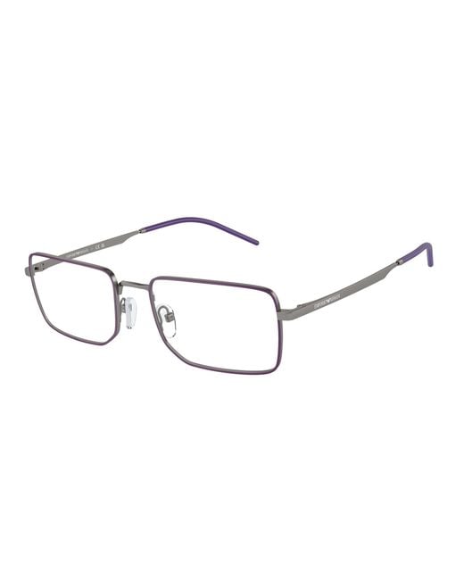 Emporio Armani Black Ea1153 3003 Optical Frames Metal Transparent Squared Normal for men