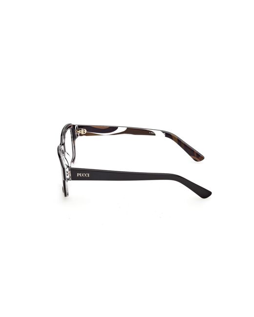 Emilio Pucci Black Ep5283 005 Optical Frames Acetate Squared Normal