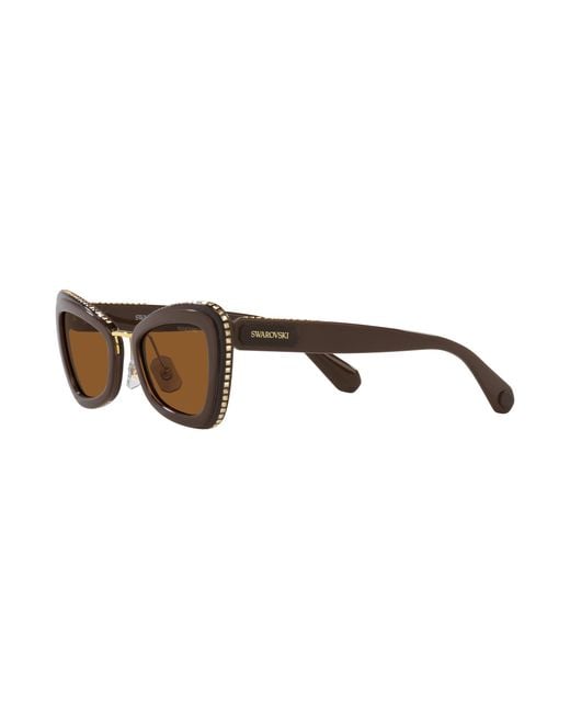 Swarovski Black Sk6012 101173 Sunglasses Acetate Geometric Normal
