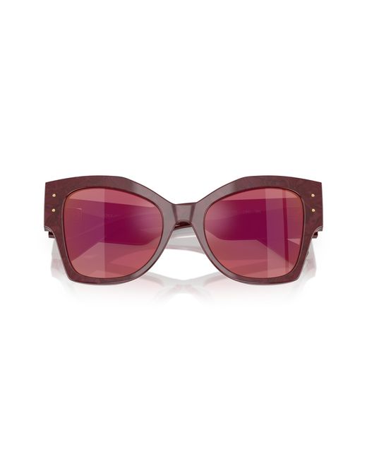 Dolce & Gabbana Black Dg4478 3442D0 Sunglasses Acetate Cat Eye Mirrored