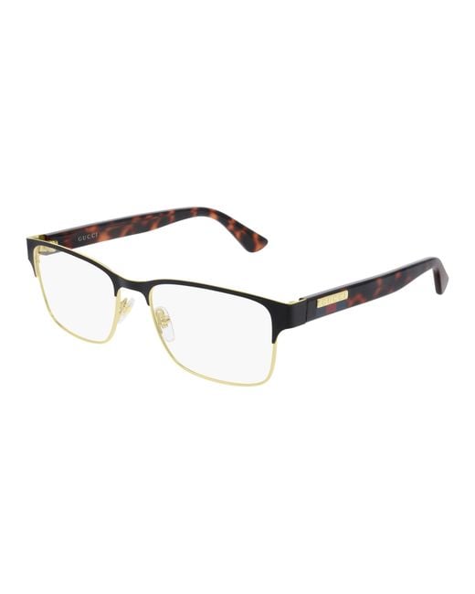 Gucci Black Gg0750O 002 Optical Frames Metal Squared for men