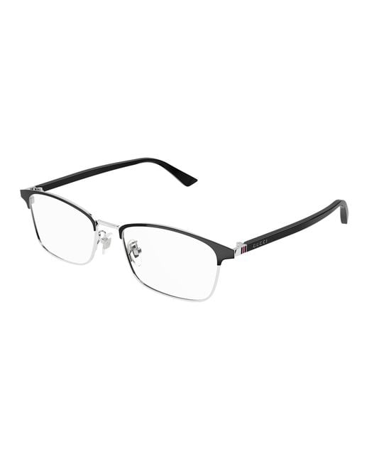 Gucci Black Gg1475Oj 002 Optical Frames Titanium Transparent Squared for men