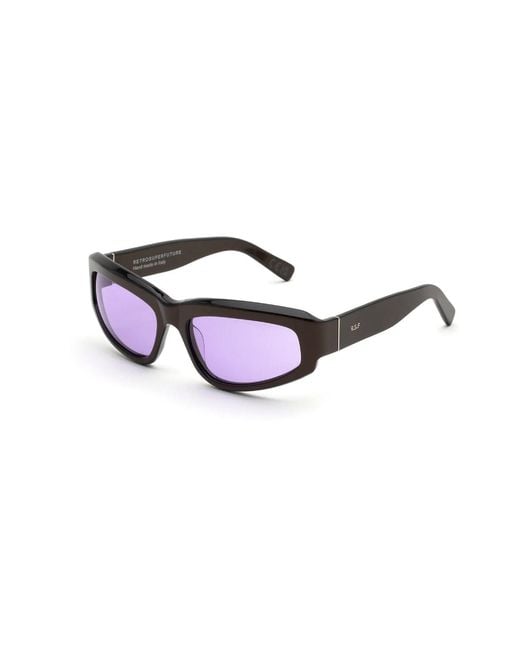 Retrosuperfuture Black D5O Motore Metallic Coco Sunglasses Acetate Wraparound Normal