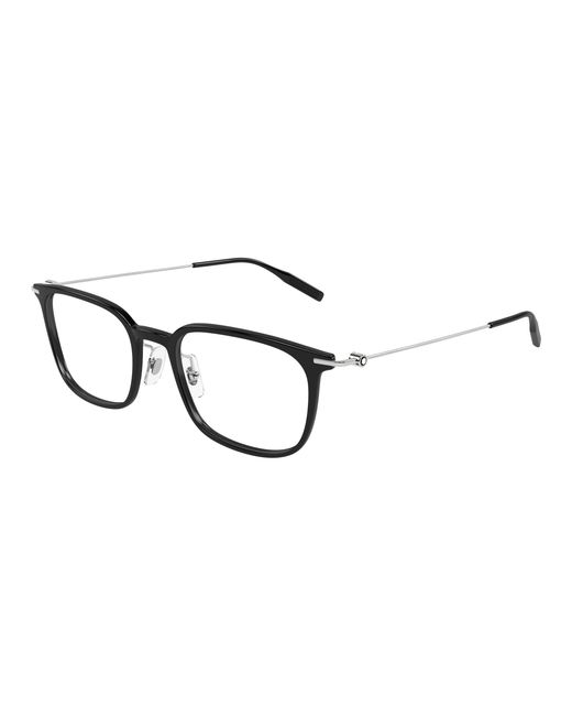 Montblanc Black Mb0100O 010 Optical Frames Injected Transparent Squared for men