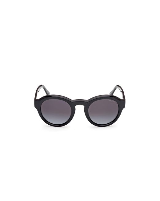 Guess Black Gu00205 01B Sunglasses Injected Smoke Round Normal for men
