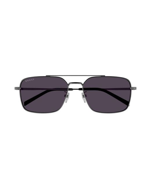 Gucci Black Gg1957Sa 003 Sunglasses Metal Squared for men