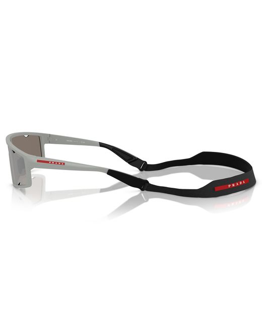 Prada Linea Rossa Black Ps A03S 13Z05A Sunglasses Injected Squared Mirrored for men
