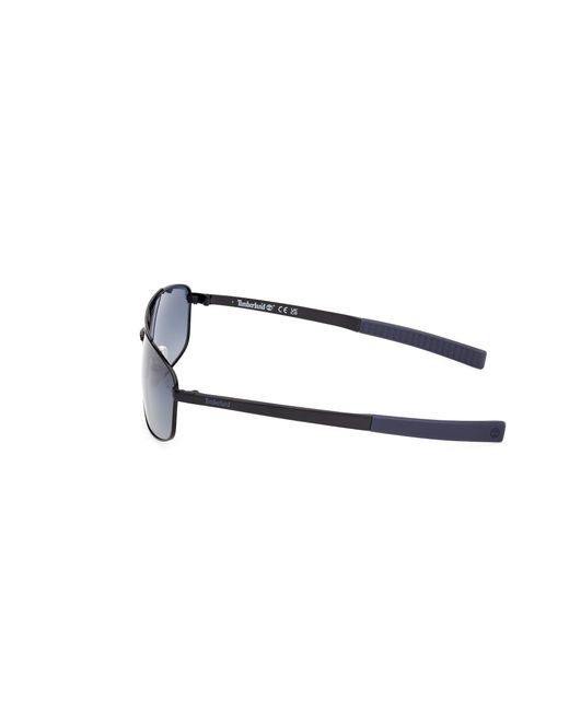 Timberland Black Tb00061 02D Sunglasses Metal Smoke Squared Polarized for men