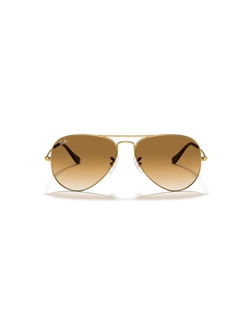 Ray-Ban Black Aviator Gradient Sunglasses Frame Brown Lenses