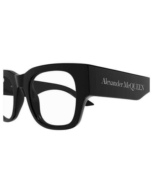 McQueen Black Am0455O 001 Optical Frames Acetate Transparent Squared