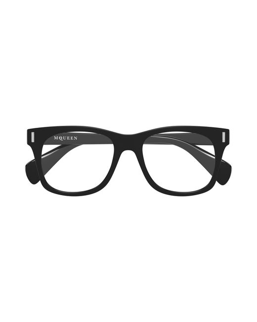 McQueen Black Am0551O 001 Optical Frames Acetate Transparent Squared for men