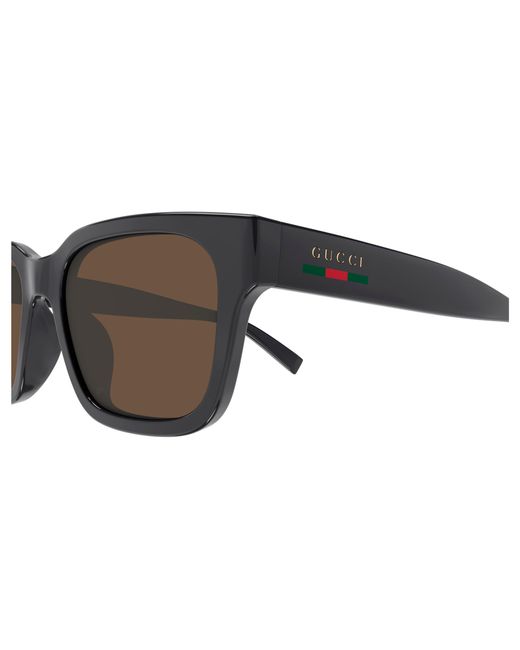 Gucci Black Gg1857Sk 004 Sunglasses Injected Squared for men
