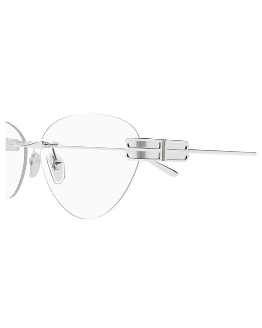 Balenciaga Black Bb0489O 001 Optical Frames Metal Transparent Cat Eye