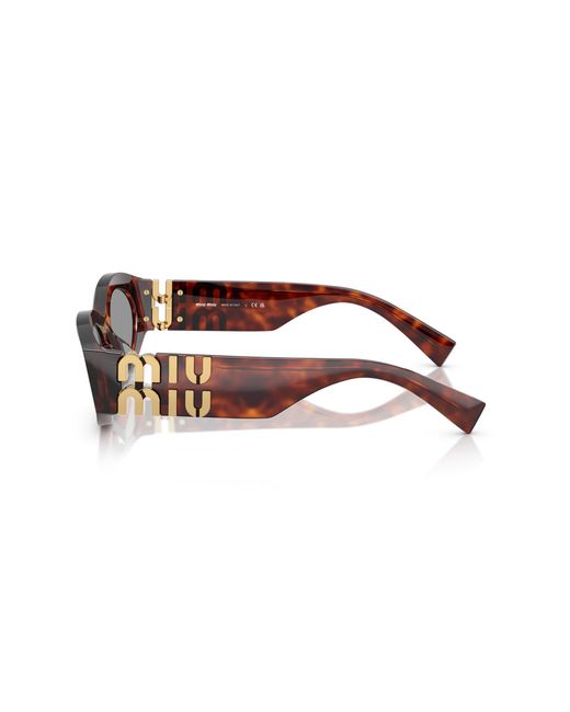 Miu Miu Black Mu 11Ws 0Mu 11Ws 21C40O Sunglasses Acetate Round Normal