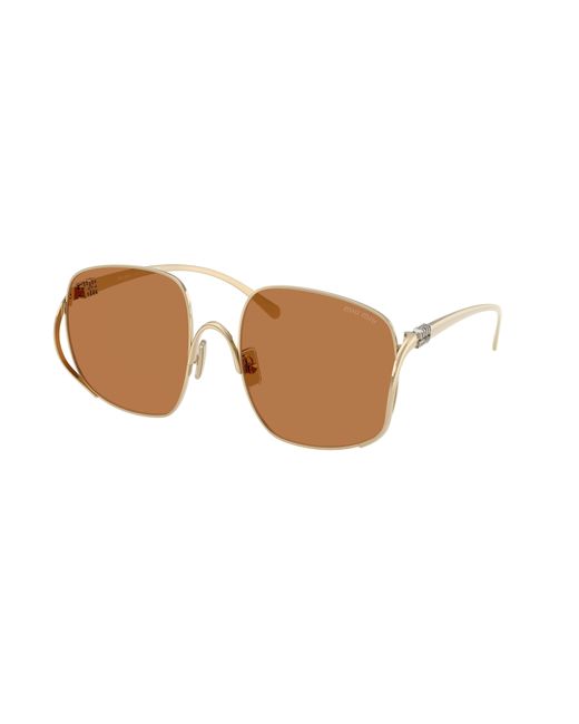 Miu Miu Black Mu A57S Zvn90Q Sunglasses Metal Squared Normal