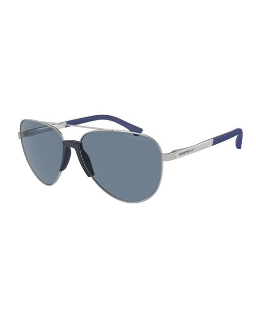 Emporio Armani Black Ea2059 30452V Sunglasses Metal Pilot Polarized for men