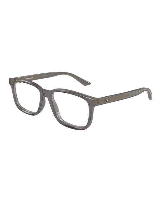 Montblanc Black Mb0452O 004 Optical Frames Acetate Transparent Squared for men