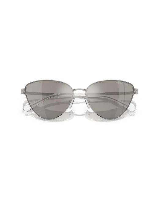 Michael Kors Black Mk1140 Cortez 18936G Sunglasses Metal Cat Eye Mirrored Mirror