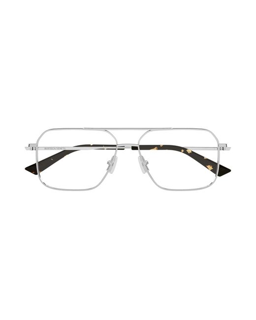 Bottega Veneta Black Bv1384O 002 Optical Frames Metal Transparent Pilot for men