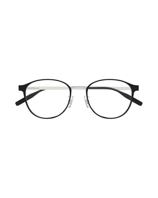 Montblanc Black Mb0447Oa 006 Optical Frames Titanium Transparent Round for men