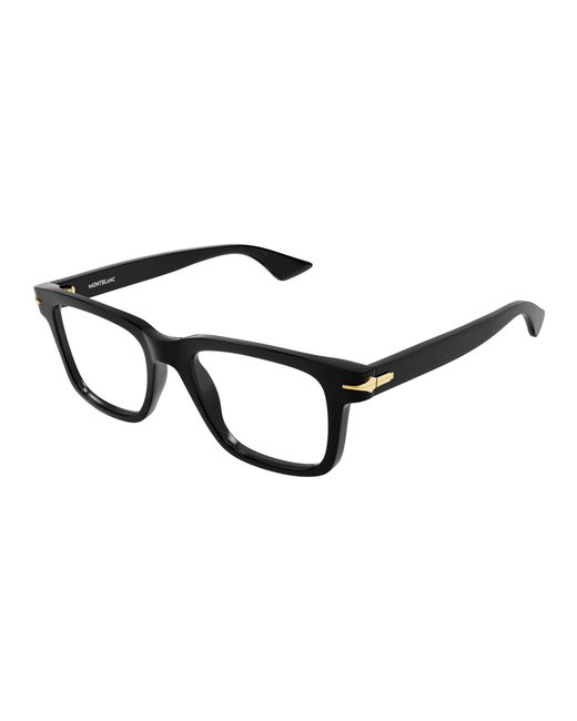 Montblanc Black Mb0266O 001 Optical Frames Acetate Geometric for men