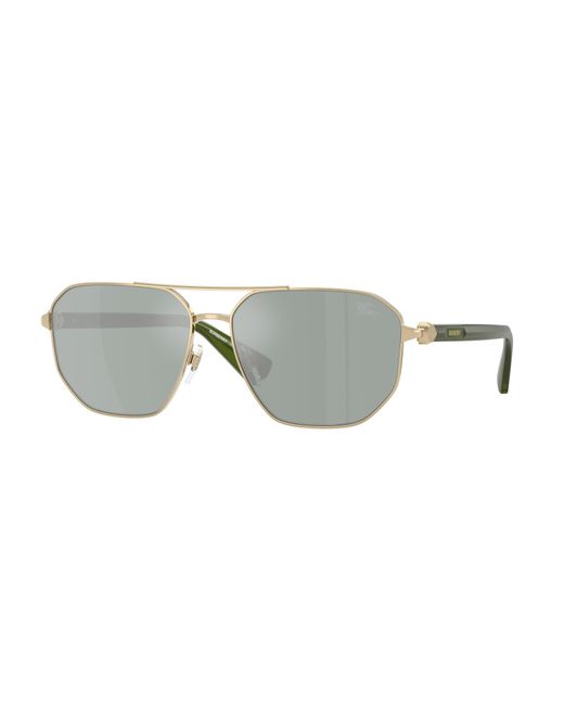 Burberry Black Be3166 110982 Sunglasses Metal Pilot Normal Mirror for men