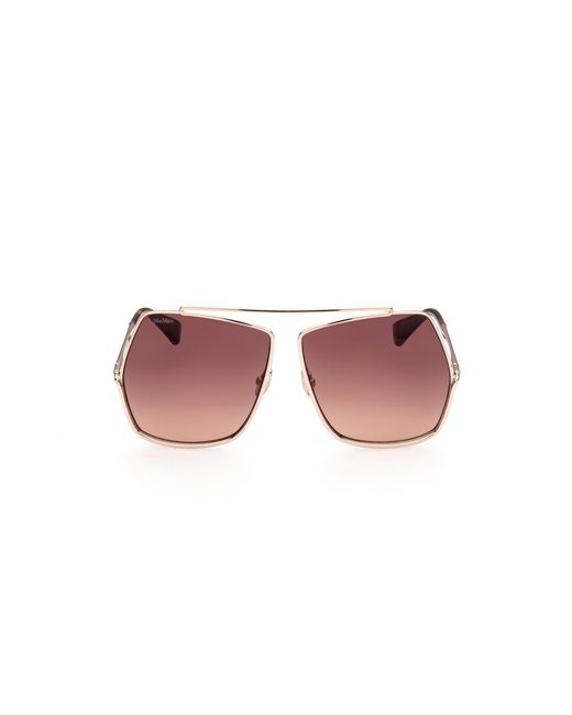 Max Mara Black Mm0006 Elsa 28F Sunglasses Metal Geometric Normal Shaded
