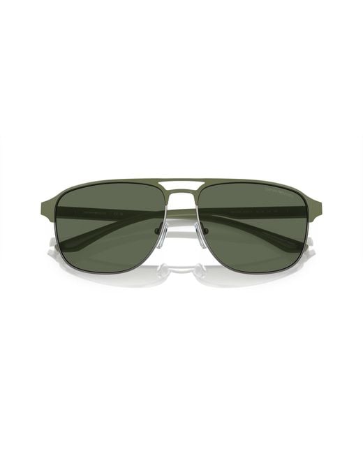 Emporio Armani Green Ea2144 336771 Sunglasses Metal Pilot Normal for men