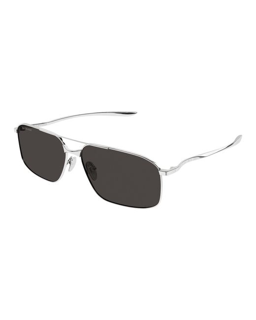 Balenciaga Black Bb0492S 001 Sunglasses Metal Pilot for men