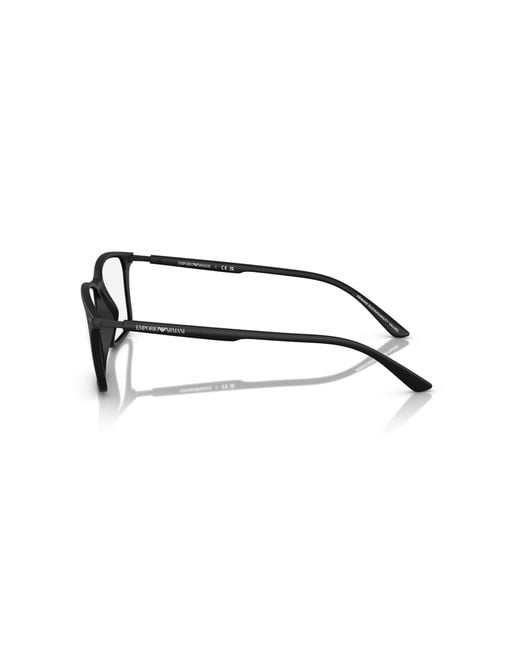 Emporio Armani Black Ea3237 5001 Optical Frames Injected Squared Normal for men