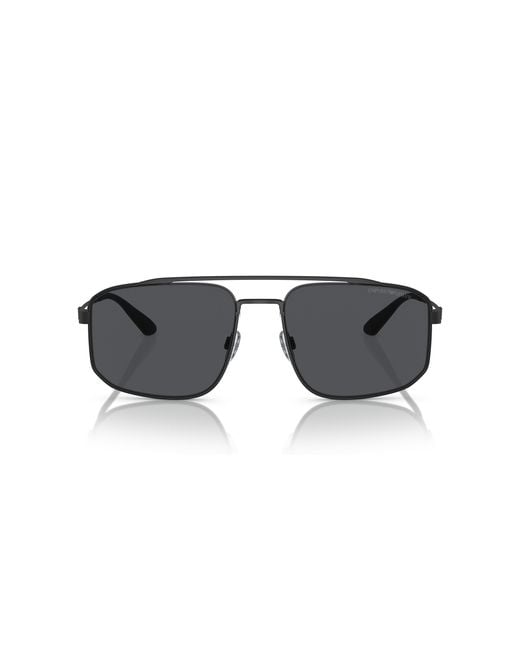 Emporio Armani Black Ea2139 300187 Sunglasses Metal Squared Normal for men