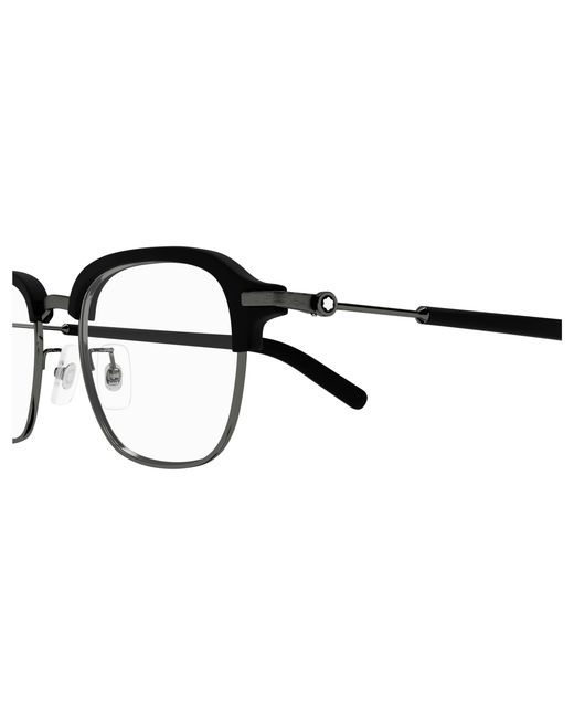 Montblanc Black Mb0390O 002 Optical Frames Metal Transparent Squared for men