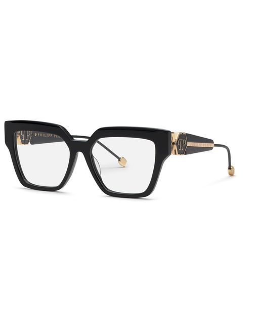 Philipp Plein Black Vpp165S Plein Queen 700 Optical Frames Acetate Squared