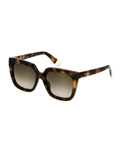 Furla Black Sfu776 09Aj Sunglasses Acetate Squared Normal
